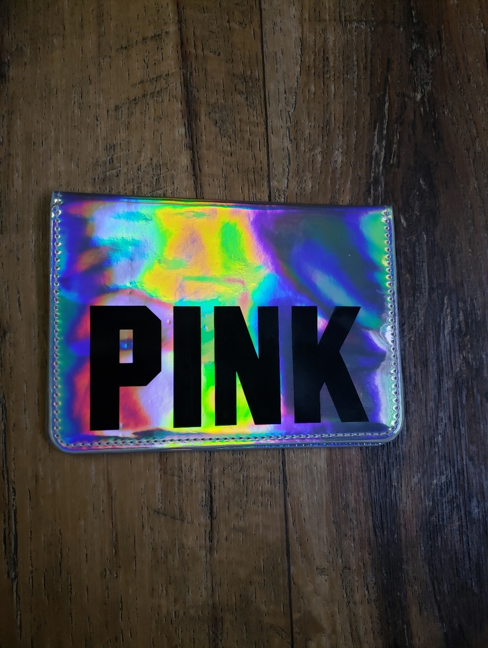 PINK Holographic Iridescent Passport Holder